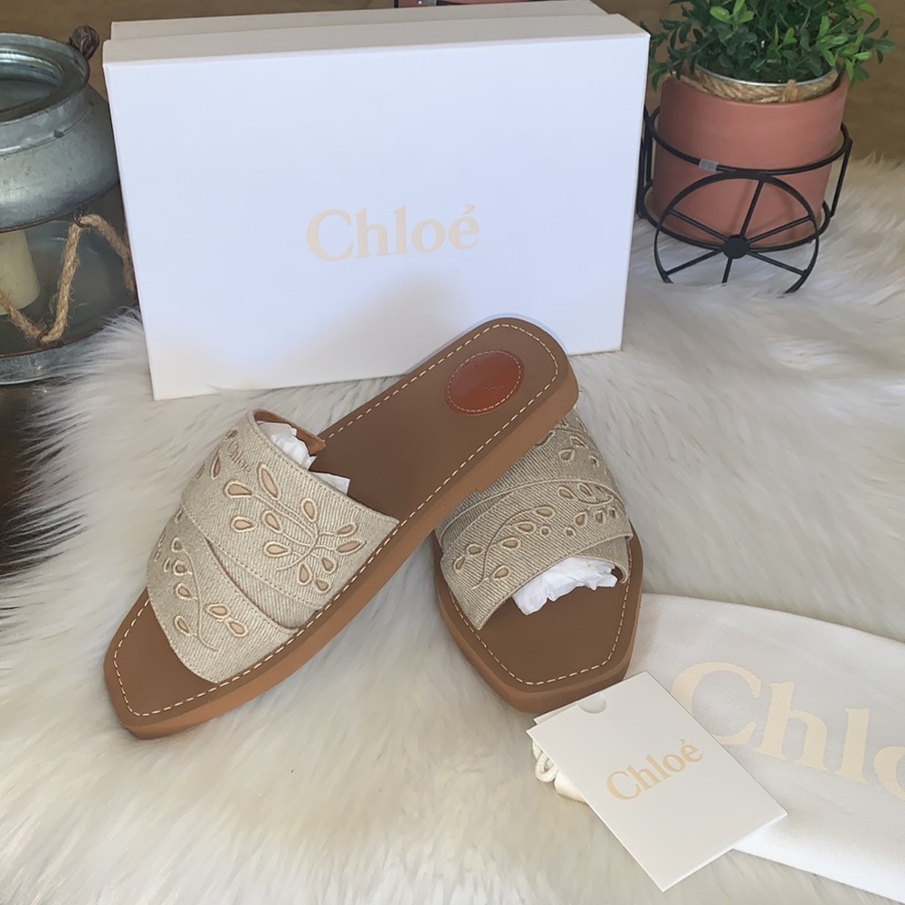 Chloe Woody Embroidered sandals size 40
